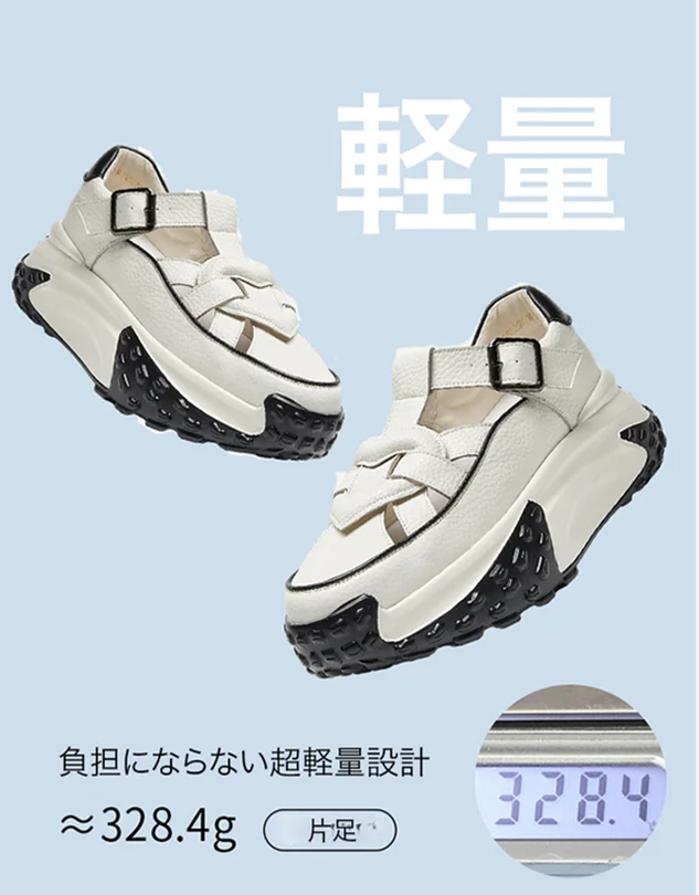 厚底鏤空涼鞋