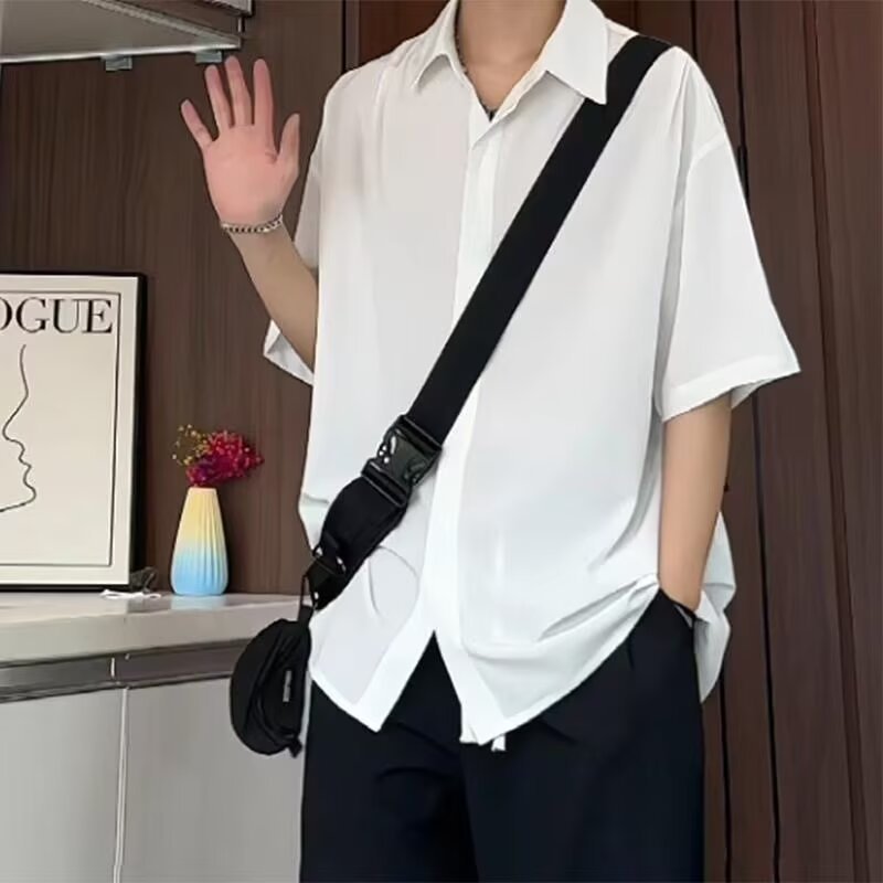 冰絲短袖襯衫